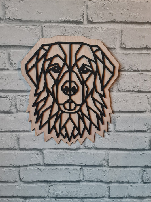 Cadre géométrique en bois (Golden Retriever)