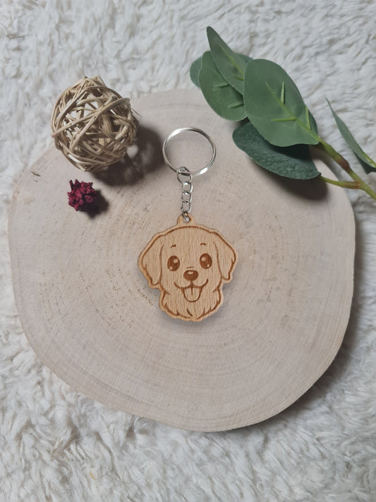 Porte-clés bois (Golden Retriever)