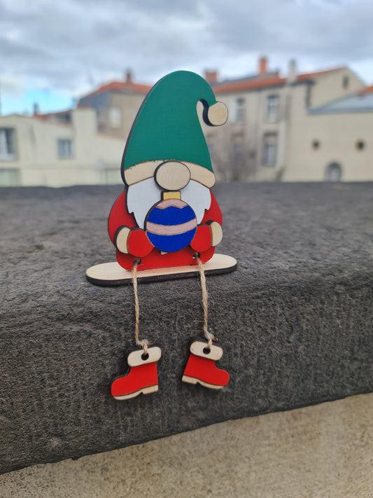 Gnome en bois (Boule de Noël)