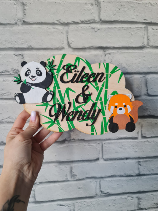 Pancarte de porte (thème panda)